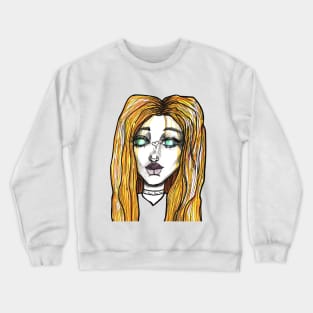 Blonde hair girl Crewneck Sweatshirt